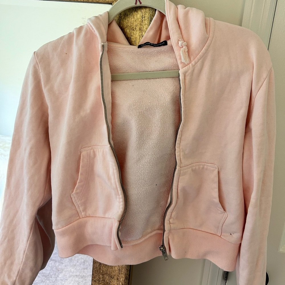 Brandy Melville Cropped Zip Hoodie